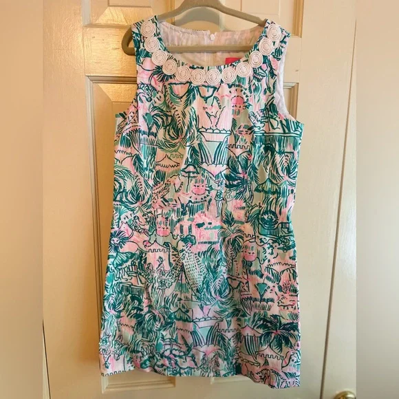 Colorful Sleeveless Dress with Tropical Print - Picture 2 of 6